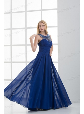 Empire Soop Beading Ruching Floor-length Chiffon Prom Dress