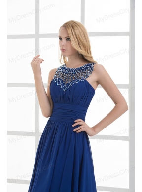 Empire Soop Beading Ruching Floor-length Chiffon Prom Dress