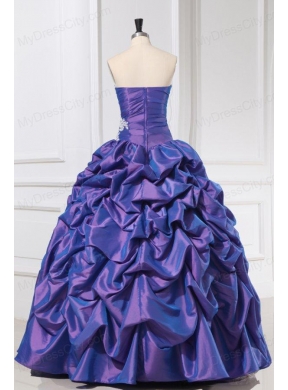 Purple Sweetheart Appliques and Pick-ups Quinceanera Dress for 2014