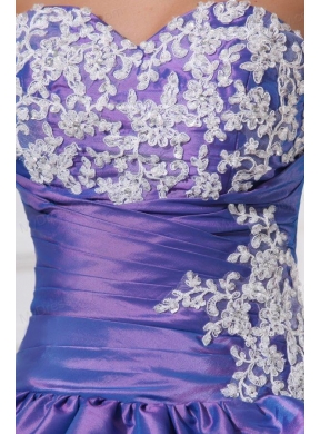 Purple Sweetheart Appliques and Pick-ups Quinceanera Dress for 2014