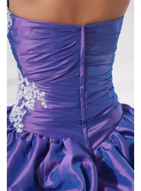 Purple Sweetheart Appliques and Pick-ups Quinceanera Dress for 2014