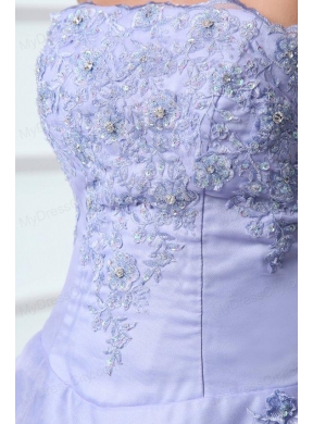 2014 Spring Strapless Appliques Decorate Quinceanera Dress in Lavender