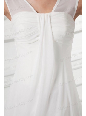 Empire Square Ruching Floor-length Chiffon  Wedding Dress