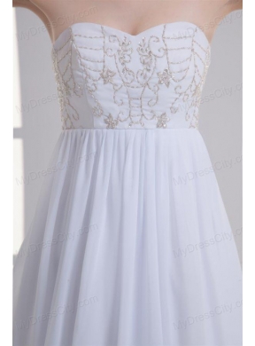 Empire Sweetheart Appliques Court Train Chiffon Wedding Dress