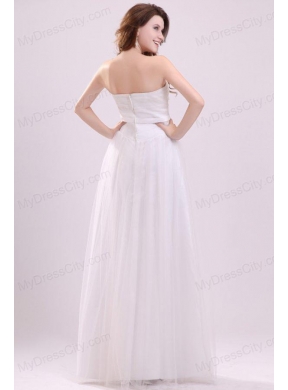 Strapless Empire Hand Made Flowers Floor-length Wedding Dress