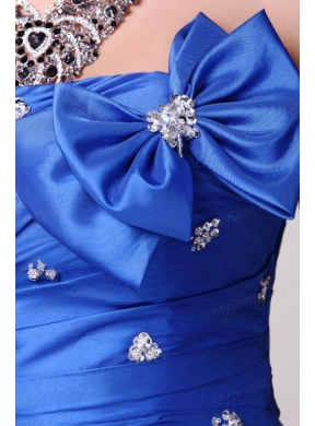 Strapless Beading and Pick-ups Taffeta Quinceanera Dress in Blue