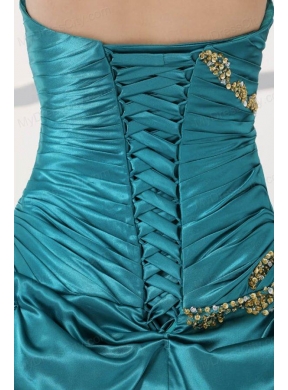 Sweetheart Beading and Ruche Quinceanera Dress in Turquoise