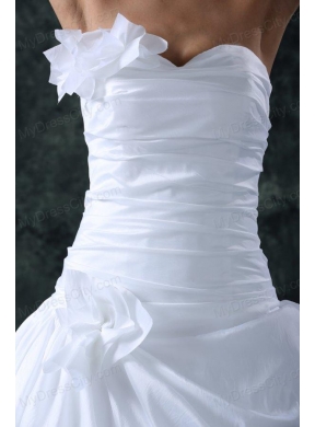 Sweetheart Column Ruche Decorate Floor-length Wedding Dress