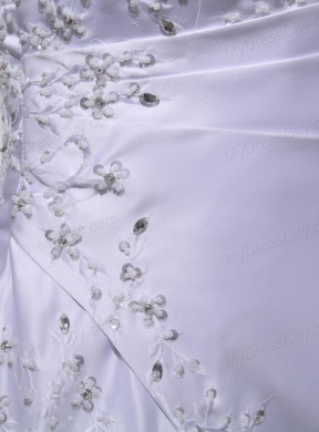 2014 Discount A-line Square Beading and Appliques Wedding Dress