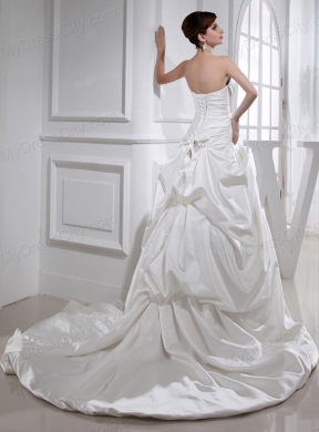 2014 Fashinable Princess Ball Gown Sweetheart Paillette Pick-ups Wedding Dress