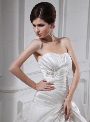 2014 Fashinable Princess Ball Gown Sweetheart Paillette Pick-ups Wedding Dress