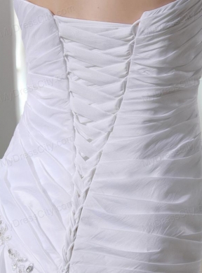 2014 Mermaid Sweetheart Taffeta Wedding Dress with  Ruching Ruffled Layers