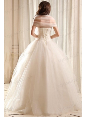 Ball Gown Sweetheart Beading on Flowers Floor-length Wedding Dress