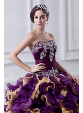 Beautiful Ball Gown Multi Colored Sweetheart 2014 Quinceanera Dress with Beading