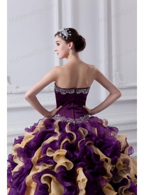 Beautiful Ball Gown Multi Colored Sweetheart 2014 Quinceanera Dress with Beading