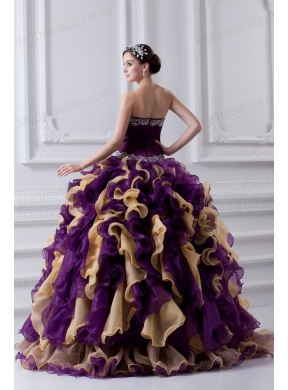 Beautiful Ball Gown Multi Colored Sweetheart 2014 Quinceanera Dress with Beading