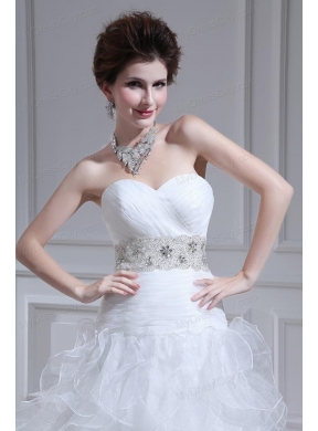 2014 Spring Beautiful A-line Sweetheart Floor-lengthWedding Dress with Ruffles and Appliques