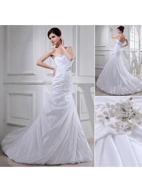 2014 Spring Popular Puffy Sweetheart Wedding Dress with Beading