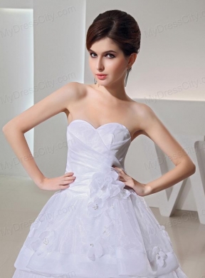 2014 Spring White Ball Gown Sweetheart Paillette Ruffled Layers Wedding Dress