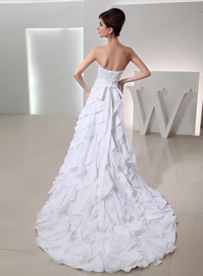 Beautiful Ball Gown Sweetheart Ruffled Layers Wedding Dress in White