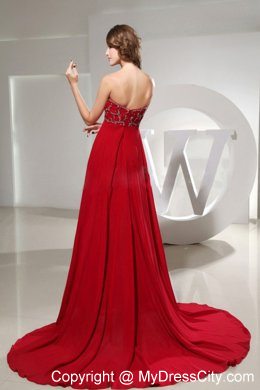 Plus Size Beaded Empire Sweetheart Wine Red Formal Evening Dresses for 2013