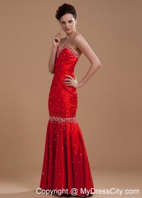 Popular Sweetheart Beaded Sheathy Wine Red 2013 Formal Evening Dresses