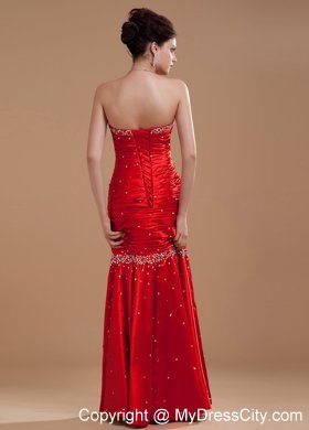 Popular Sweetheart Beaded Sheathy Wine Red 2013 Formal Evening Dresses