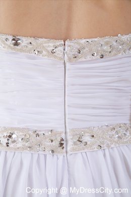 Unique White Halter Top Beading Chiffon Evening Dresses for Celebrity