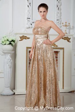 Champagne Strapless Sequin Evening Dresses for Celebrity 2013