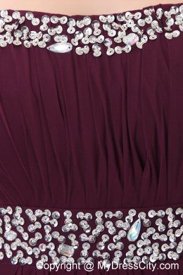 Beautiful Dark Purple Long 2013 Maxi Evening Dresses with Beading