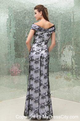 Fashion Column Cap Sleeves Lace Long 2013 Evening Formal Gowns