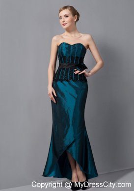 Mermaid Sweetheart Black Sash Mother Of The Bride Dress with Ankle-length