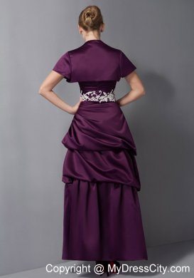 Sweetheart Ankle-length Dark Purple Appliques Mother of The Bride Dress