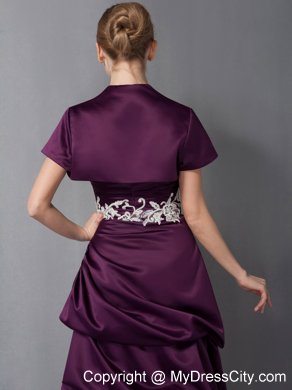 Sweetheart Ankle-length Dark Purple Appliques Mother of The Bride Dress