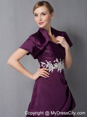 Sweetheart Ankle-length Dark Purple Appliques Mother of The Bride Dress