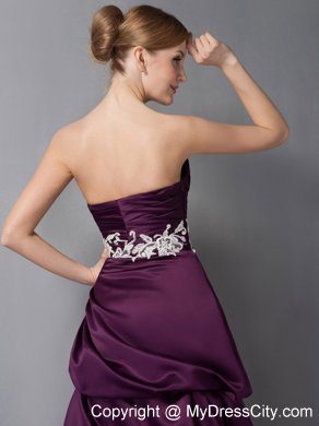 Sweetheart Ankle-length Dark Purple Appliques Mother of The Bride Dress