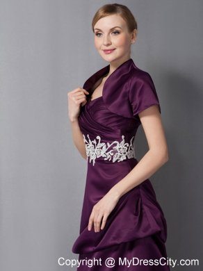 Sweetheart Ankle-length Dark Purple Appliques Mother of The Bride Dress