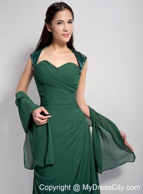 Hollow Out Dark Green Column Sweetheart Mothers Dresses Brush Train