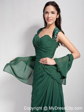 Hollow Out Dark Green Column Sweetheart Mothers Dresses Brush Train