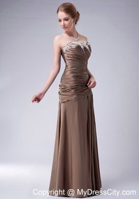 Empire Strapless Brown Taffeta Floor-length Appliques Mothers Dresses