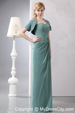 Cadet Blue Sweetheart Floor-length Pleated Mothers Dress