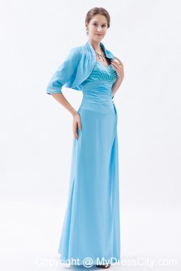 Blue Sweetheart Straps Floor-length Beading Mothers Dress