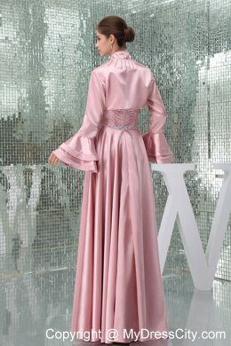 Empire Long Strapless Beading Mother Of The Bride Dress in Pink