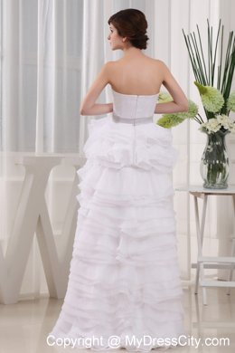 Sweetheart High-low Wedding Gown with Ruffles And Layers