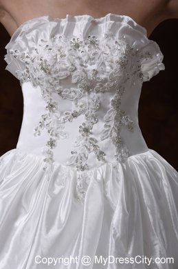 Strapless Chapel Train Beading and Pick-ups Decorate Wedding Dresses