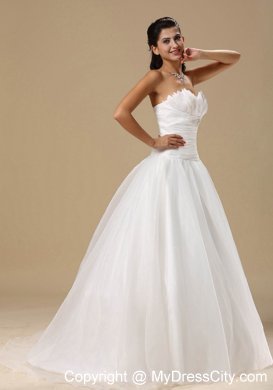 Sweetheart Ruche and Beading for Court Train 2013 Wedding Dress