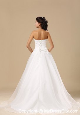 Sweetheart Ruche and Beading for Court Train 2013 Wedding Dress