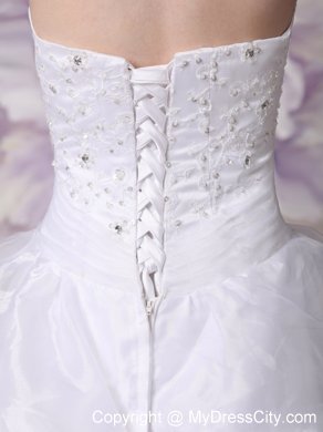 Beaded Appliques Wedding Gowns with Pick-ups and Sweep Train