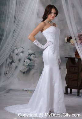 Lace Decorate Bodice Ruched Sweetheart Mermaid Bridal Dresses