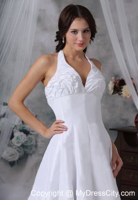 Halter Pick-ups Decorate Bust Chapel Train Wedding Dress For 2013